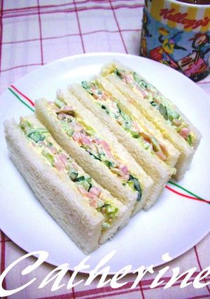 A picture of Chopped Ham ＆ Cucumber Sandwiches.
