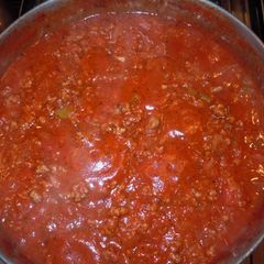 A picture of Grandma's spaghetti sauce.