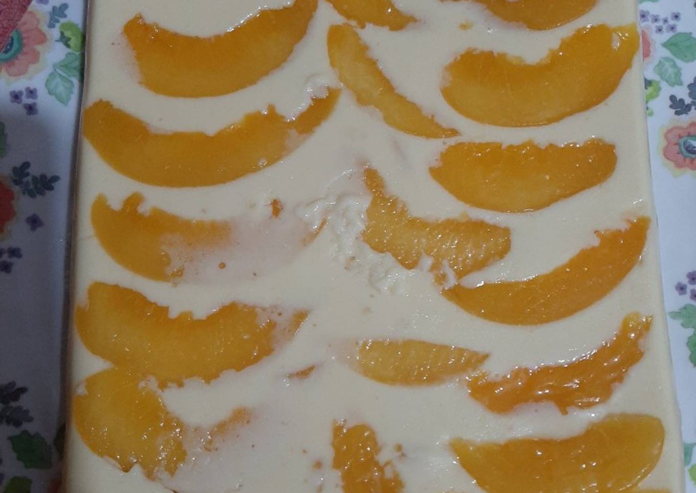 Gelatina de leche y durazno paso a paso