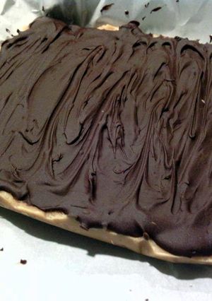 A picture of chocolate covered peanut butter fudge.