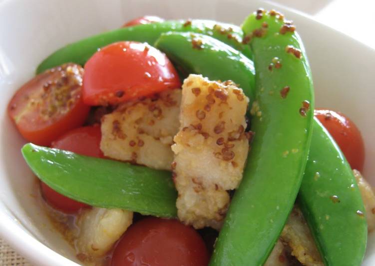 Simple Way to Make Homemade Cod and Sugar Snap Peas with Mustard Soy Sauce