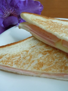 A picture of For Breakfast! Super Easy Ham and Cheese Toast Sandwich.