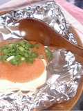 Delicious Grilled Tarako and Mayonnaise On Tofu