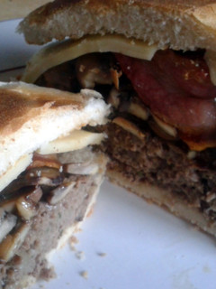 A picture of 'The Big Swiss' Aberdeen Angus Burger.