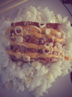 A picture of Teriyaki Salmon with Sriracha Cream Sauce.