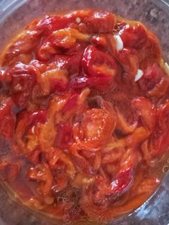 Una foto de Pimientos rojos asados