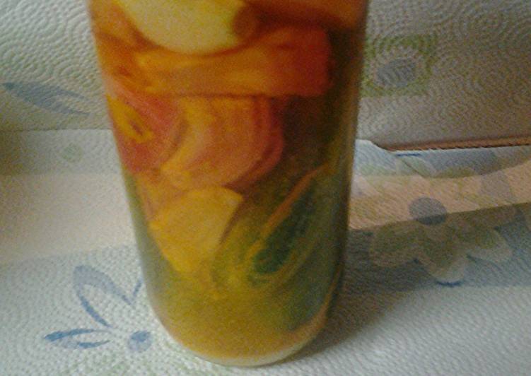 Pickled onions, garlic and cucumbers