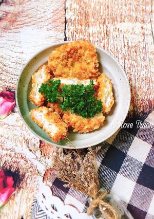 Hình của món Chả Mực Cốm Xanh.