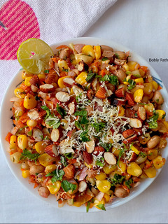 A picture of Roasted almonds corn salad.