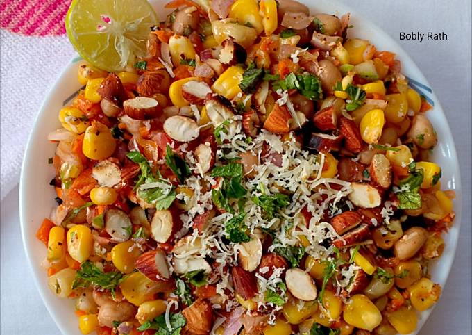 Roasted almonds corn salad Recipe