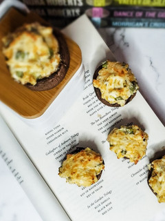 A picture of Cheddar Ranch Stuffed Mushrooms.