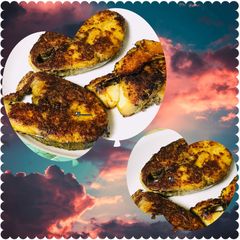 A picture of Fried king fish.