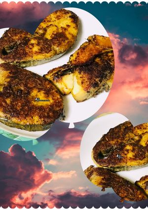 A picture of Fried king fish.