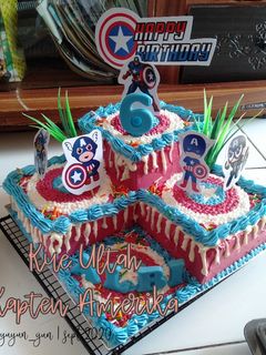 Foto resep Kue Ultah Kapten Amerika