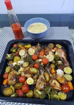 Foto resep Roasted Chicken with creamy sauce
