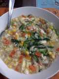 Bubur oatmeal sayur + tofu