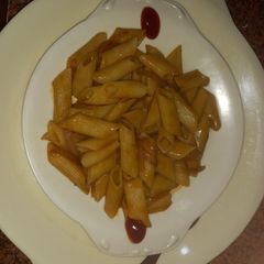 A picture of Red sauce pasta.