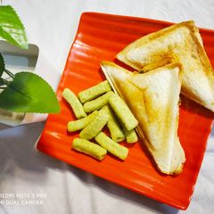A picture of Peas sandwich.
