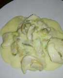 Pollo en crema con champiñones