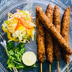 A picture of Soya seekh kebabs.