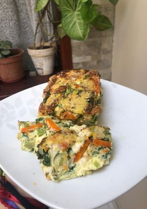 Una foto de Budín de verduras tipo soufflé