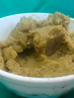 Una foto de Puré de batata y lenteja, imitación castaña, de Choly Berreteaga