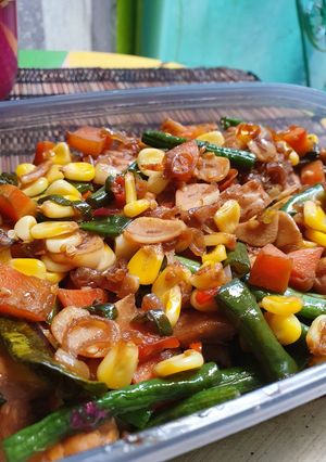 Foto resep Tumis tempe baso mix sayur pedas