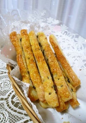 A picture of With Frozen Puff Pastry! Chocolate Chip Sticks.