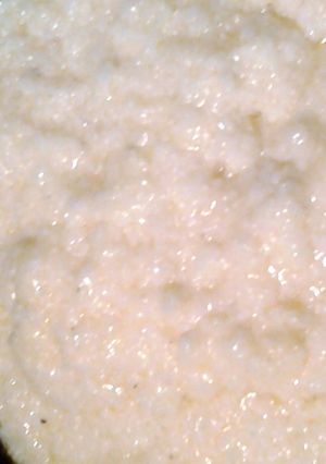 A picture of grits Southern style.