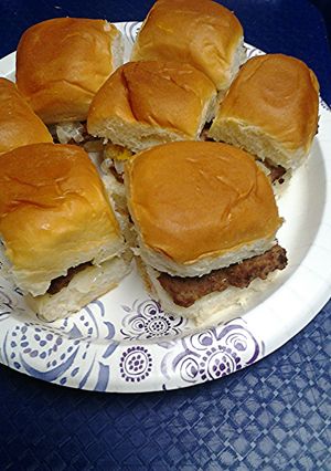 A picture of Like white castle sliders.