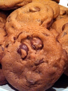 A picture of Stuffed Triple Chocolate Chip Cookies.