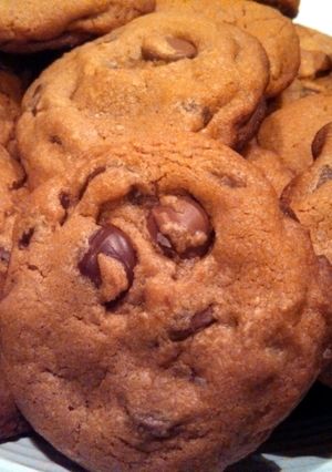 A picture of Stuffed Triple Chocolate Chip Cookies.