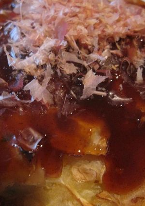 A picture of Easy Okonomiyaki: Both Hiroshima and Kansai Region Natives Love This.