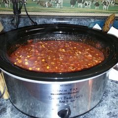 A picture of Sweet Baby Fay's barbecue chili.