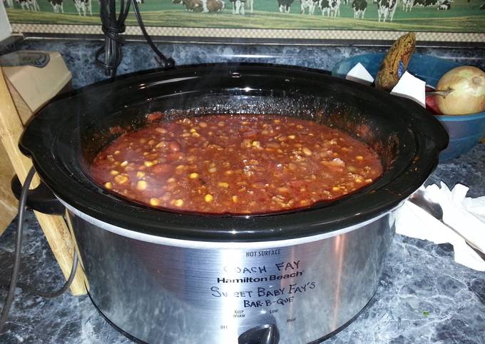 Steps to Make Speedy Sweet Baby Fay&amp;#39;s barbecue chili