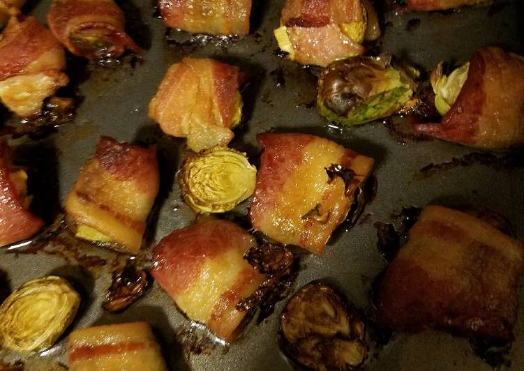 Steps to Make Ultimate Low carb bacon wrapped Brussel sprouts
