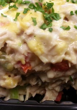 A picture of Mom's Tuna Noodle Casserole.