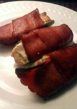 A picture of Brad's smoked bacon taco poppers.