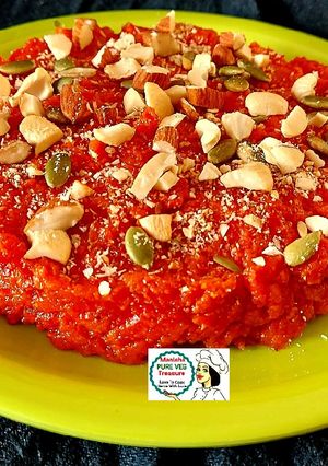 A picture of Dryfruits Gajar Halwa In Condensed Milk.