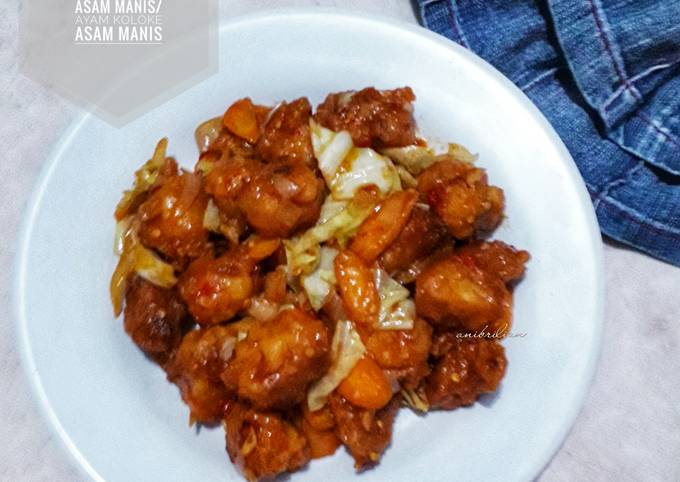 Resep Ayam kuluyuk asam manis alias ayam koloke asam manis, Enak Banget