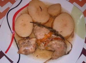 Una foto de Conejo en salsa de cerveza (Olla de cocción lenta, slow cooker,