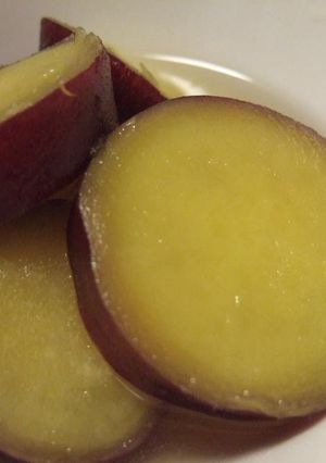 A picture of Sweet Potato with a Honey Salt Compote.