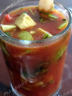 A picture of Refreshing mexican shrimp cocktail.