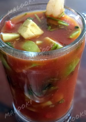 A picture of Refreshing mexican shrimp cocktail.