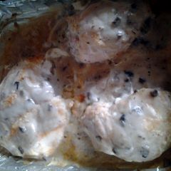 Creamy smothered baked chicken A picture of Creamy smothered baked chicken.