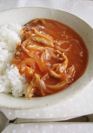 A picture of Mildly Flavored Sauteed Pork with Ketchup.