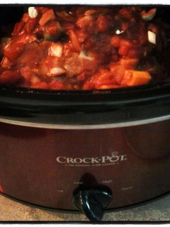 A picture of Crockpot pork green chile stew.