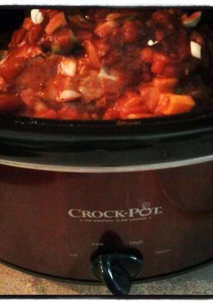 A picture of Crockpot pork green chile stew.