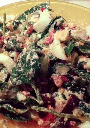 A picture of Egg and Spinach Salad.