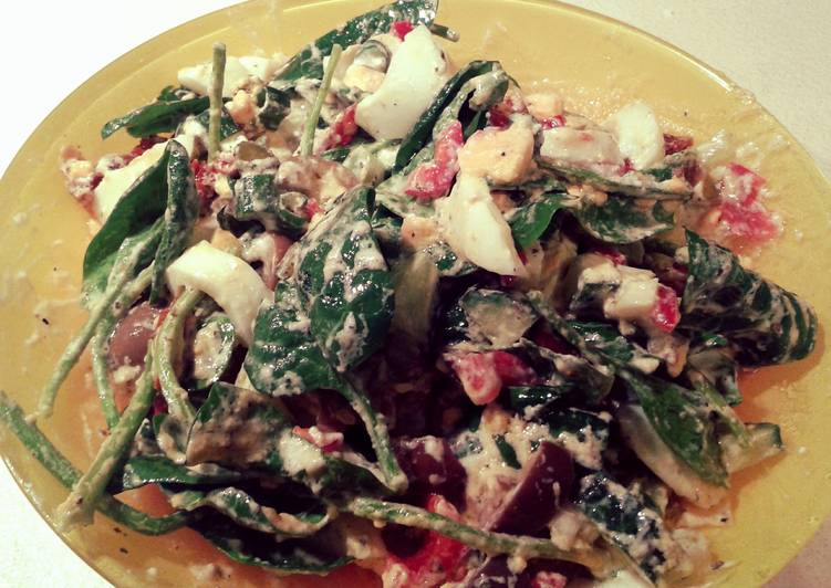 Recipe of Appetizing Egg and Spinach Salad